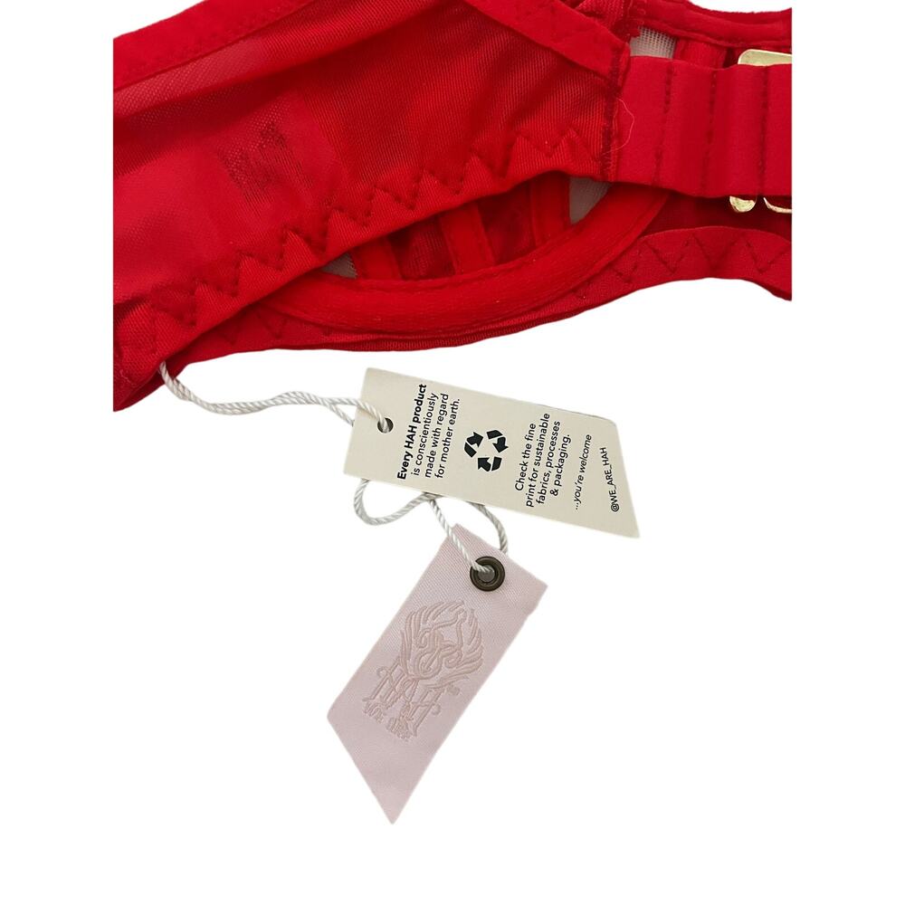 We Are HAH Red Bra NWT Size A 28-36 - Picture 3 of 5